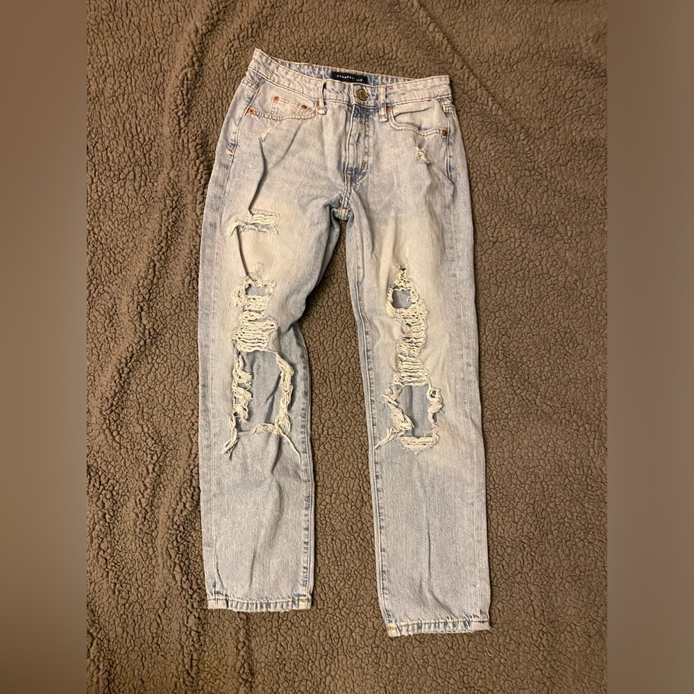 Distressed Light Blue Jeans
